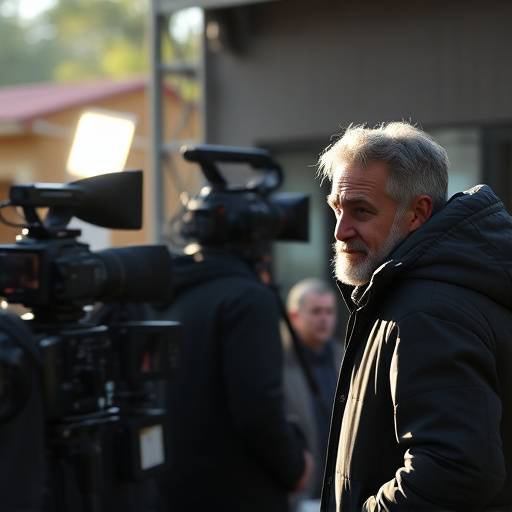 Imagen del programa 'Detrás del Escenario' mostrando una entrevista a un actor durante un rodaje
